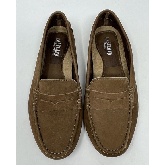Eastland Patricia Penny Loafer Driving Mix Shoes Brown Nubuck Women’s Size 6.5M - Picture 1 of 8
